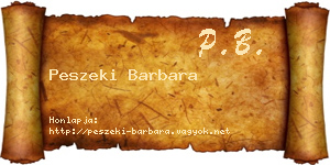 Peszeki Barbara névjegykártya