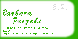 barbara peszeki business card